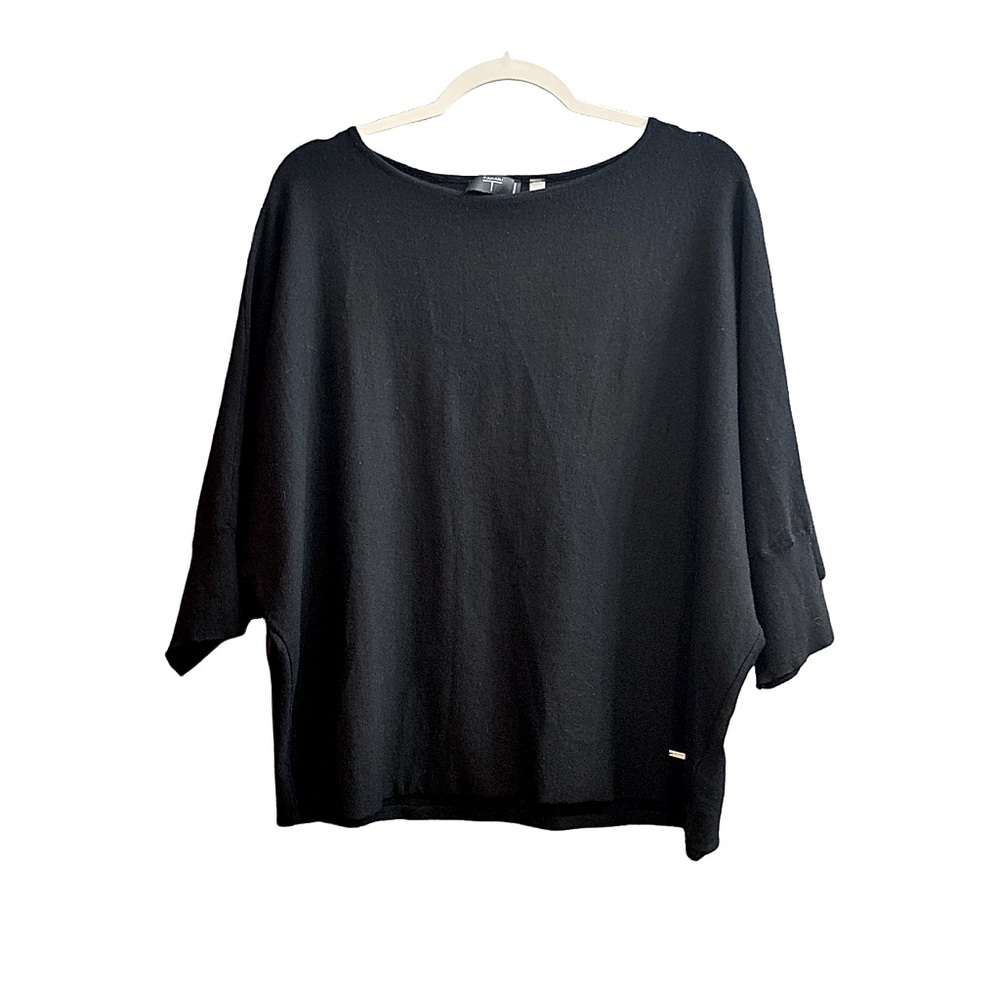 Tahari black crew neck sweater top Size 1X